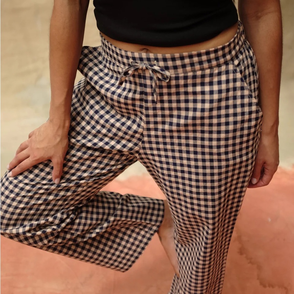 Sonderhaus Perfect Pants - XL never worn navy gingham
